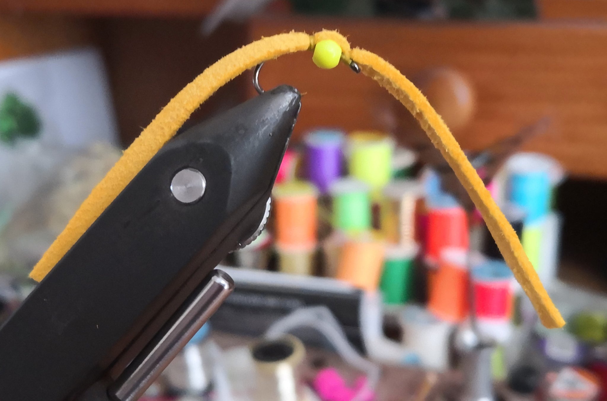 Yellow Beaded SHAMMY Worm X2